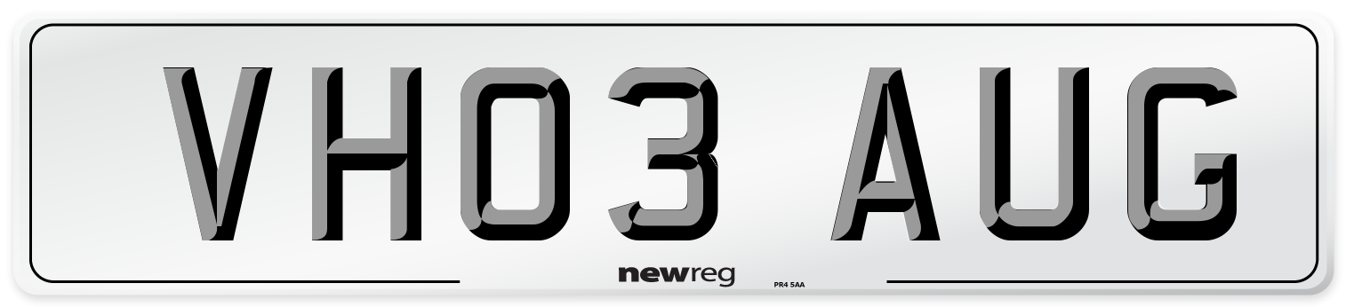 VH03 AUG Number Plate from New Reg